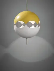 Unique 'Urano' ceiling light by Ettore Sottsass, circa 1957, Painted aluminium, brass, iron wire, sold Oct 2018