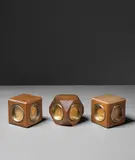 Ico Parisi, Set of three tabletop picture frames, model nos. 1502 and 1503, circa 1959, Brazilian rosewood, walnut, acrylic, steel