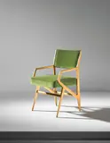 Gio Ponti, Rare armchair, variant of model no. 835, circa 1950, Oak, fabric