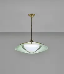 Max Ingrand, Ceiling light, circa 1956, Glass, brass