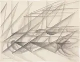 Giacomo Balla, Automobile in corsa – studio, 1913-1914, pencil on paper