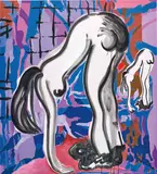 Mira Dancy, Double Undressed, 2015, acrylic on canvas