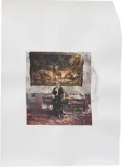 Study for Pie Fight 8 by Adrian Ghenie, 2013, acrylic and collage on paper, sold Mar 2017