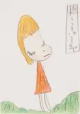 Seek by Yoshitomo Nara, 1999, coloured pencil on paper, sold Mar 2017