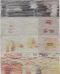 Margo Wolowiec, Untitled, 2014, ink, fabric dye on hand woven polyester, cotton and linen