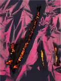 Korakrit Arunanondchai, Untitled (History Painting), 2013, spray paint on denim, inkjet print on canvas