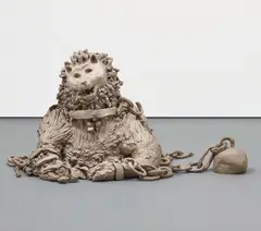 Urs Fischer, Lion in Chains, 2014, bronze