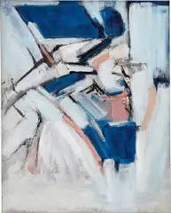 Pink Blue Abstract by Adrian Heath, 1962, oil on canvas, sold Mar 2017