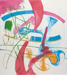 Michel Majerus, MoM Block nr. 27, 1998, acrylic on canvas
