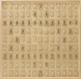Pietro Ruffo, Beetle Flag, 2008, oil, paper and nails on board, in artist's frame