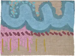 Untitled by Giorgio Griffa, 1997, acrylic on jute, sold Mar 2017