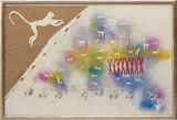 Alighiero Boetti, Senza titolo (scrittura come linea d’orizzonte), 1987, mixed media on paper laid on canvas, in artist's frame
