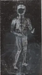 Matthew Monahan, E Face, 1997, oil on treated paper