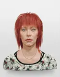 Evan Penny, No one - in particular #15, Series 1, 2005, silicon, pigment, hair and fabric on aluminium