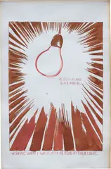 Bulb by Raymond Pettibon, 1990, watercolour on paper, sold Mar 2017