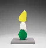 Green White Yellow Mountain by Ugo Rondinone, 2016, painted stone on stainless steel pedestal, sold Mar 2017