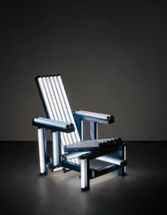 Blue Electric Chair by Iván Navarro, 2004, blue fluorescent light bulbs, painted aluminium and electrical fixtures, sold Mar 2017