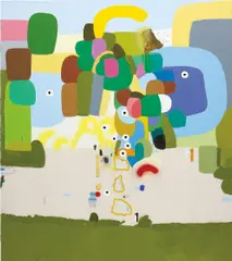 Paisaje by Federico Herrero, 2007, acrylic, oil and pen on canvas, sold Mar 2017