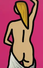 Aniela 4 by Julian Opie, 2011, silkscreen on painted wooden board, sold Apr 2017