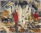 Graham Wilson, Untitled (DBL#5), 2014, oil and spray enamel on canvas