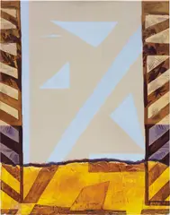 Allison Katz, Augur, 2009, acrylic and plaster on canvas