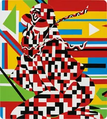Avaf, Amorous virago among fools, 2013, Krink marker paint and pencil on plywood board