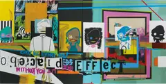 Michael Bevilacqua, Placebo Effect, 2010, acrylic and screen print on linen, diptych