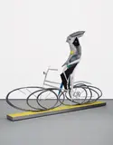 Ryan Johnson, Bicycle, 2012, acrylic, tape, clay, rebar, aluminium and plywood