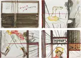 Two works: (i) Schnee auf dem Kahlen Asten; (ii) TIPTOP by Martin Kippenberger, 1994, gouache, watercolour, graphite, coloured pencil, Letraset letters, felt pen on fax paper, each work in 2 parts, sold Apr 2017