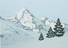 Gipfeltreffen (St Moritz) by Stefan Rüesch, 2016, acrylic on canvas, offered Apr 2017
