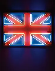 Chris Bracey, Union Jack, neon in artist's metal and Plexiglas box