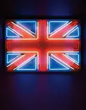 Chris Bracey, Union Jack, neon in artist's metal and Plexiglas box