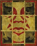 Shepard Fairey, Repetition Works Icon, 2011, mixed media on canvas, in artist's frame