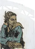 Caledonia Curry & Swoon, Untitled, paper collage and paint on wood