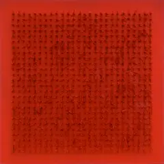 Tableau Clous by Bernard Aubertin, 1970, acrylic and nails on wood, sold Apr 2017