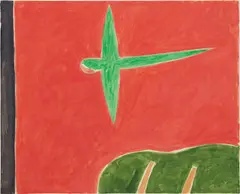 Green Parrot by Peter Kinley, 1978, oil on canvas, sold Apr 2017