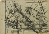 Frank Auerbach, Sketch – four figures at a table