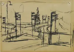 Frank Auerbach, Sketch for Camden Town, black chalk and pencil on paper