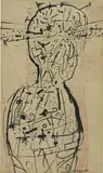 Eduardo Paolozzi, Man in Red Landscape, 1956, ink, pencil and coloured pencil on paper