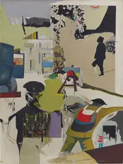 Conroy Maddox, Joffre at Headquarters Chantilly, 1965, oil and collage on Masonite