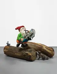 Ra David Mach, A Nasty Piece of Work, 2001, fibreglass, stone-cutting tool and wood