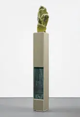 Author in the Crevice by Matthew Monahan, 2006, drywall, wax, glass, canvas, paper and wood, sold Apr 2017