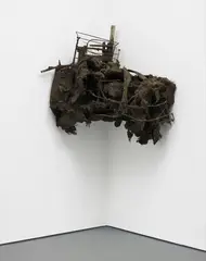 The Blind leading the Blind #34 by Peter Buggenhout, 2009, metal, plastic, household dust, polyester and wood, offered Apr 2017