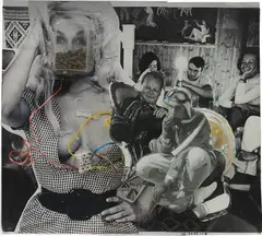 John Bock, Untitled, 2004, collage and found materials on paper