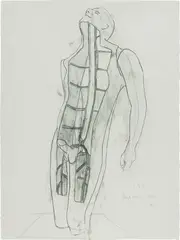 Blind leading the blind by Marc Quinn, 1995, pencil on paper, laid down on paper, sold Apr 2017