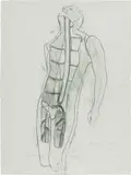 Marc Quinn, Blind leading the blind, 1995, pencil on paper, laid down on paper