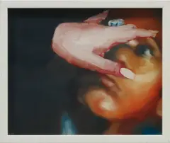 Matt Saunders, Amamiya, 2000, oil on paper, in artist's frame