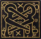 Keith Haring, Untitled, 1984, metallic gold paint and black enamel on sheet metal