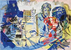 Sigmar Polke, Ohne Titel (Porträtist), 1979, gouache, spray paint and pencil on paper