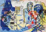 Sigmar Polke, Ohne Titel (Porträtist), 1979, gouache, spray paint and pencil on paper